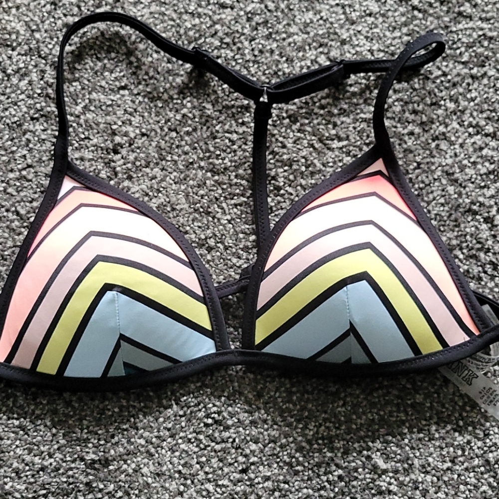 Rainbow PINK bikini. Small top and bottoms